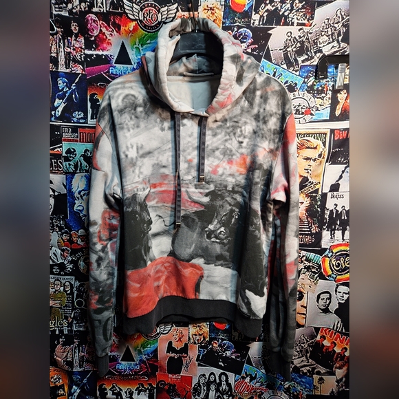 DOLCE & GABBANA BULL PAINTED HOODIE BLACK RED - Picture 8 of 16